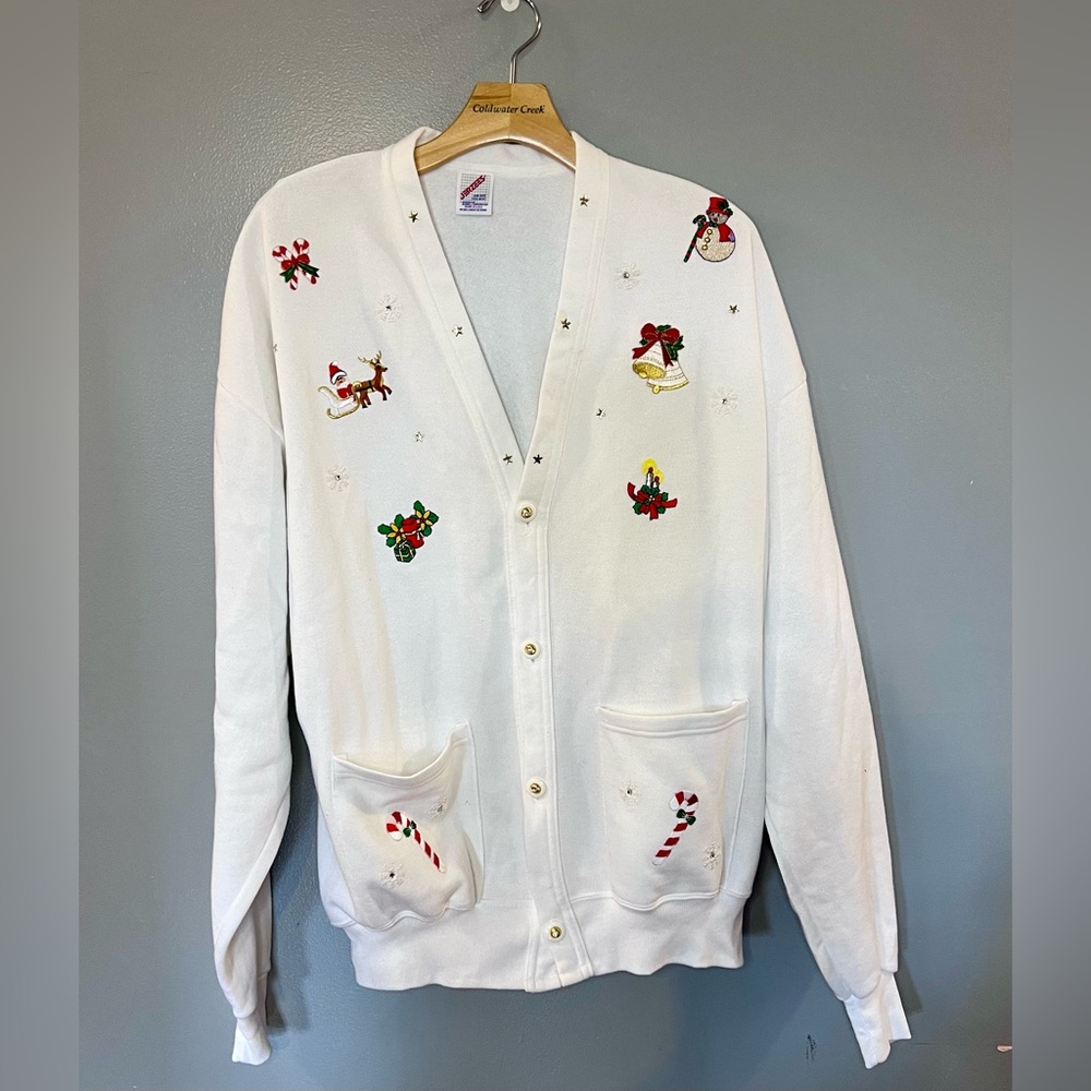 Vintage Christmas cardigan-Made in the USA